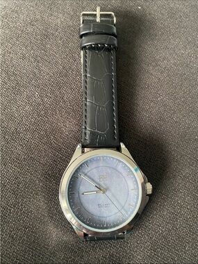 NEW Men’s Black Leather Strap Bellany watch